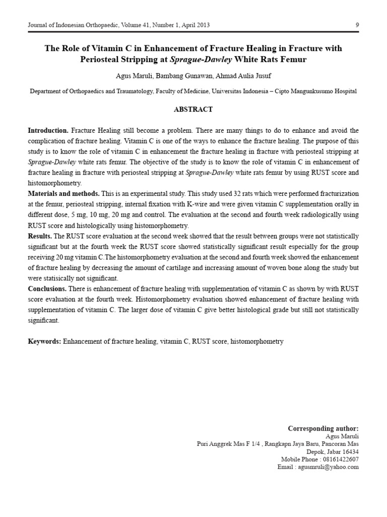 en The Role of Vitamin C in Enhancement of | PDF | Vitamin C | Bone