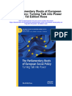 The Parliamentary Roots of European Social Policy Turning Talk Into Power 1St Edition Roos Full Chapter
