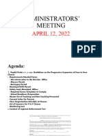April 12 2022 Discussion Administrators Meeting