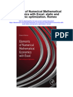 Download Elements Of Numerical Mathematical Economics With Excel Static And Dynamic Optimization Romeo full chapter
