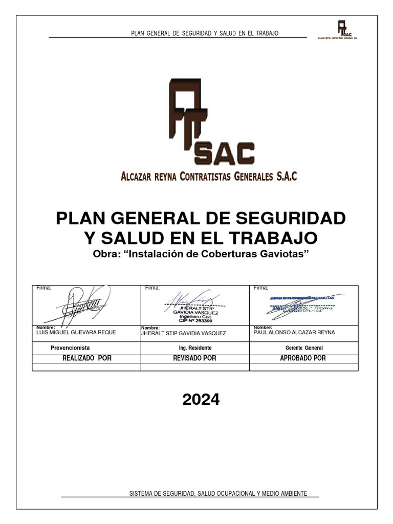 Plan de Seguridad y Salud | PDF | Seguridad y salud ocupacional | Residuos