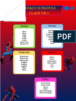 Template Jadwal Pelajaran SPIDERMAN