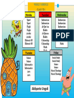 Template Jadwal Pelajaran Spongebob