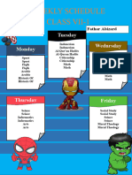 Template Jadwal Pelajaran MARVEL