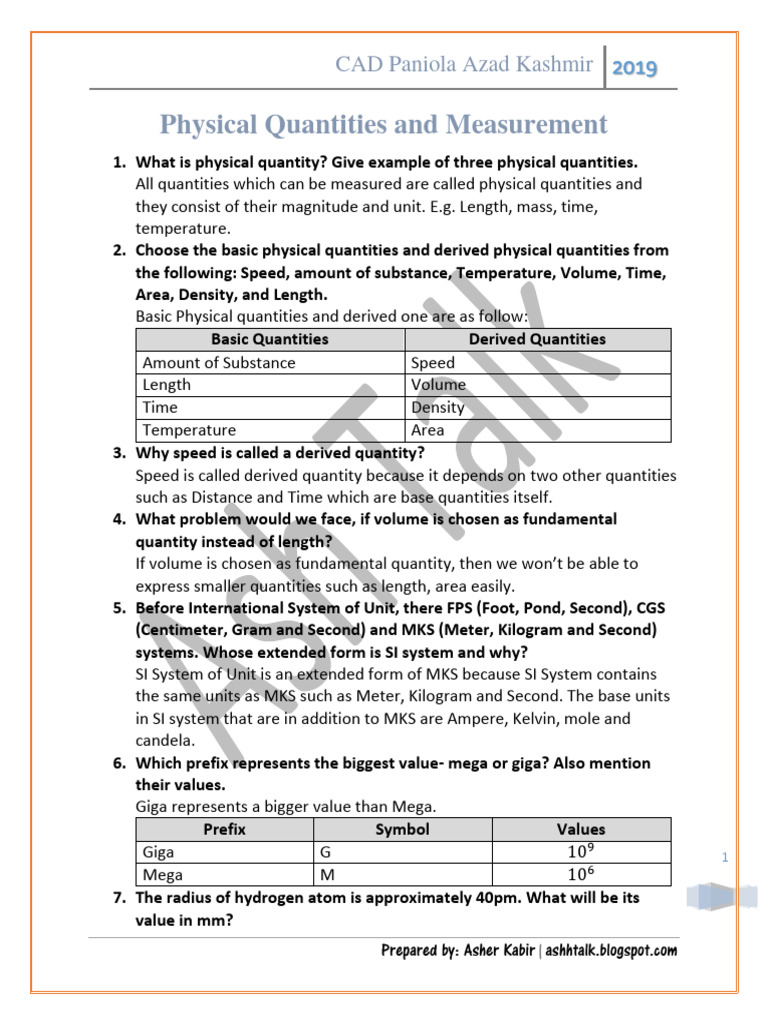 Physics CH 1 | PDF | International System Of Units | Significant Figures