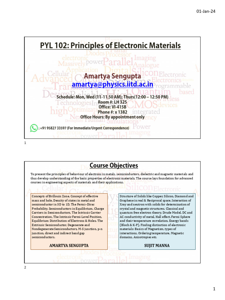 Pyl 102 principles of electronic materials amartya physics iitd ac