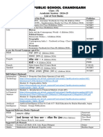 Delhi Public School Chandigarh: Class: IX Academic Session: 2024-25 List of Text Books