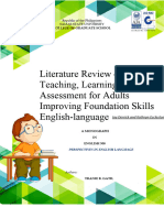 English Language Literature Review On Adult Teaching, Learning and Assessment