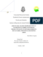 Efecto Del Manejo Reproductivo y Nutricional Sobre Los Indices Productivos en Un Establecimiento de Navarro Provincia de Buenos Aires Avagnina