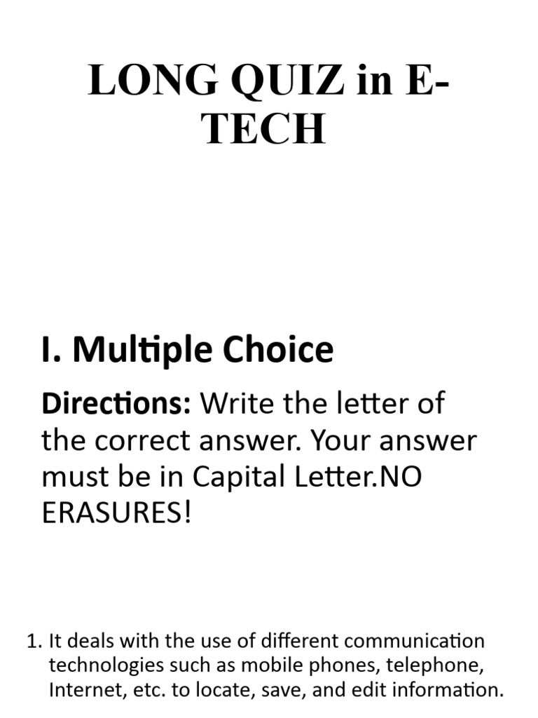 E-Tech Long Quiz: ICT Concepts and Terms | PDF | World Wide Web ...