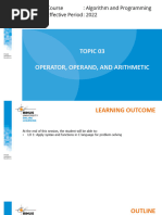 PPT03-Operator, Operand, and Arithmetic