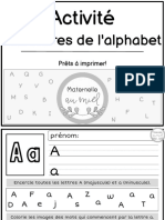 Activité: Les Lettres de L'alphabet