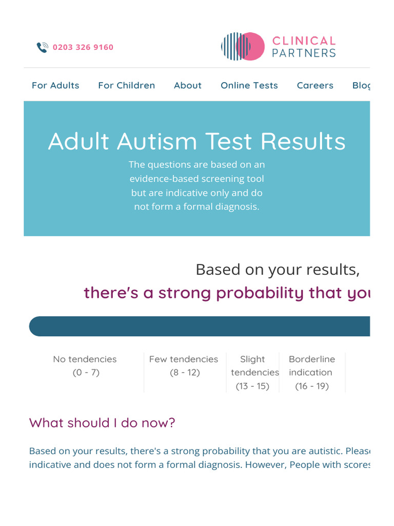 Adult autism test results pdf