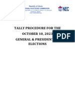 Tally Procedures For 2023 General Presidential Elections Results