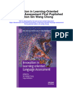 Innovation in Learning Oriented Language Assessment First Puplished Edition Sin Wang Chong Full Chapter