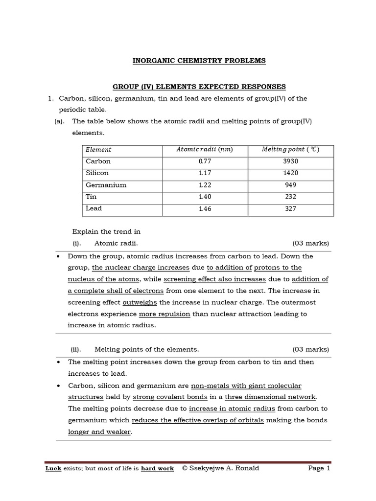 Roni - GP (Iv) Trials | PDF | Chlorine | Chemical Polarity