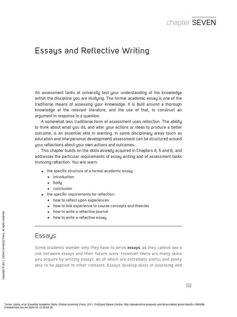 Essential Academic Skills - (7 Essays and Reflective Writing) | PDF ...