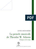 Dokumen.pub La Pensee Musicale de Theodor w Adorno Lepique Et Le Temps 2701015677 9782701015675