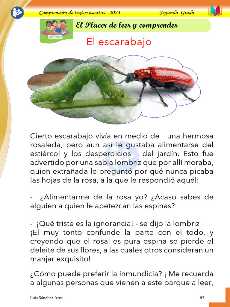 El escarabajo y la lombriz: lecciones de vida | PDF