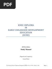 KNEC ECDE Diploma Study Manual - 2019 Edition