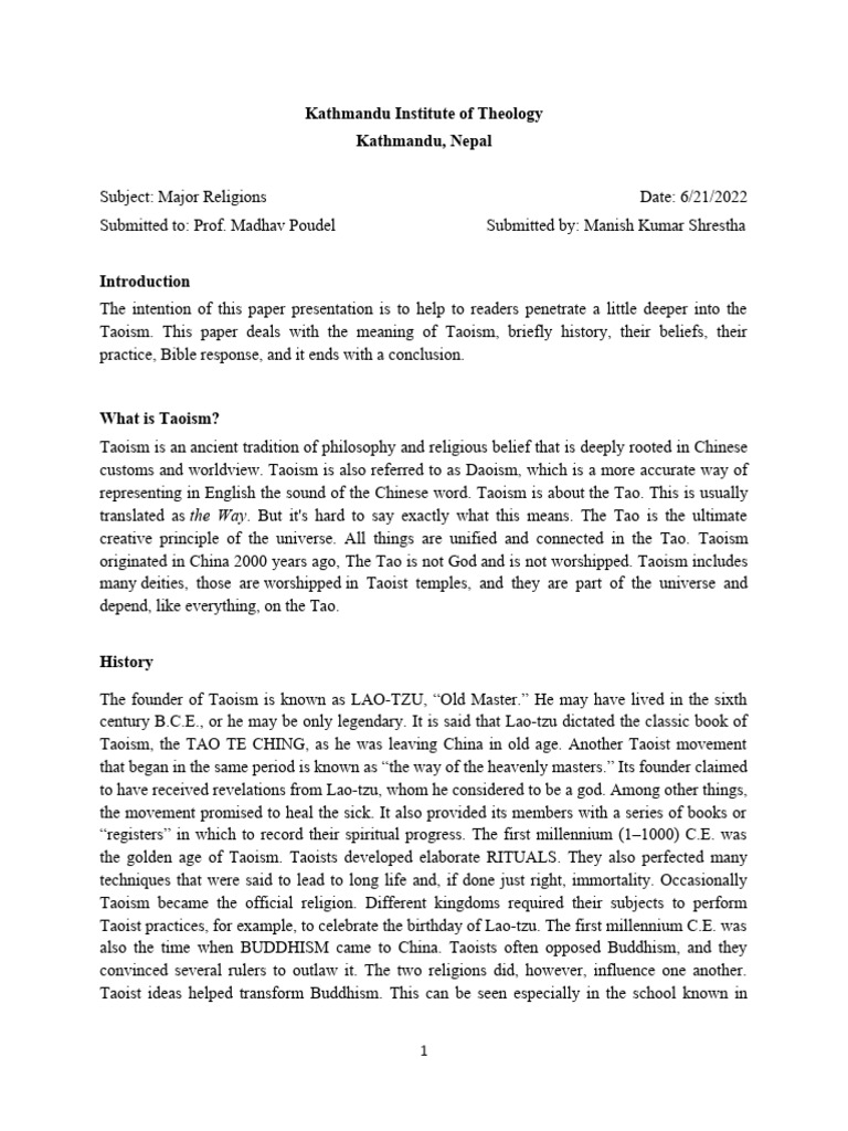 Taoism | PDF | Tao | Laozi