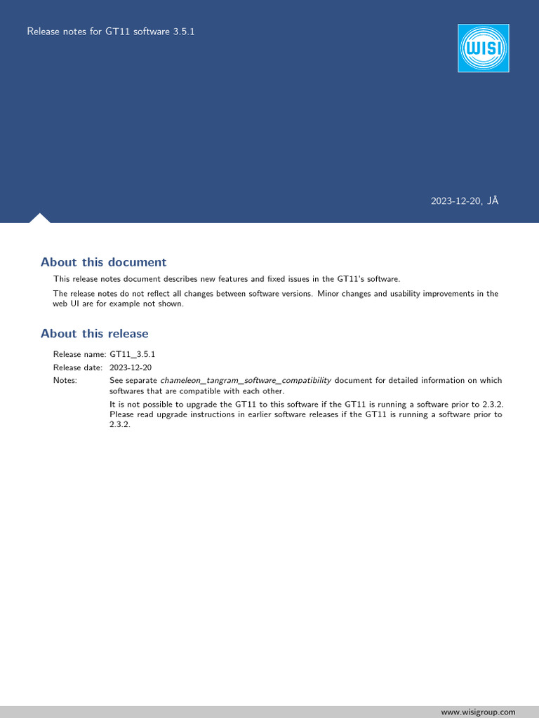 GT11 Software 3.5.1 Release Notes | PDF | Transport Layer Security ...