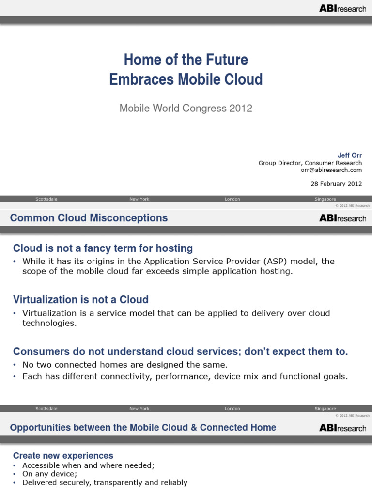 Mobile Cloud and Connected Home Insights | PDF | Cloud Computing ...