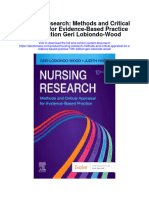 Nursing Research Methods and Critical Appraisal For Evidence Based Practice 10Th Edition Geri Lobiondo Wood Full Chapter