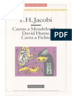 Jacobi, F.H. - Cartas a Mendelssohn. David Hume. Carta a Fichte. Circulo de Lectores 1996