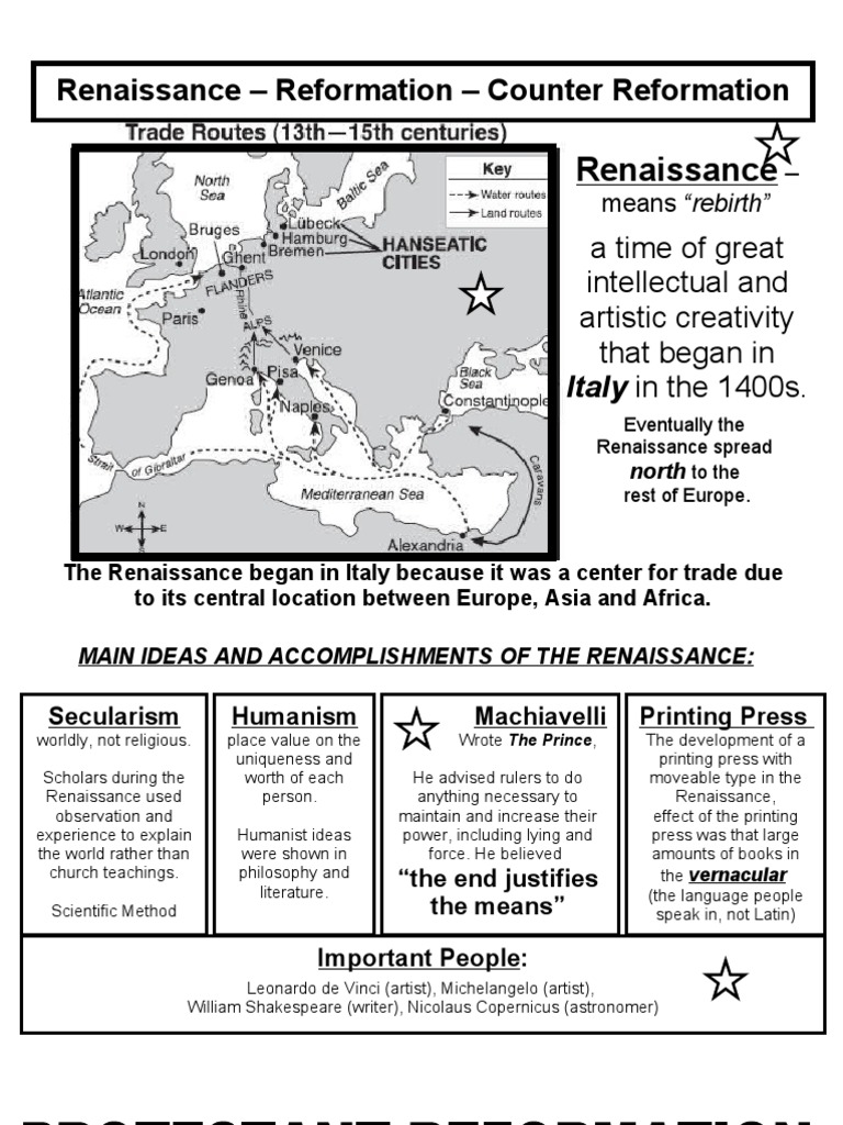 Renaissance and Reformation Overview | PDF | Protestant Reformation ...