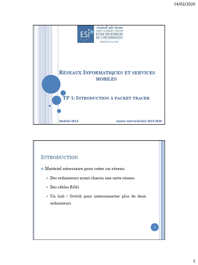 Introduction à Packet Tracer | PDF | Adresse IP | Protocoles Internet