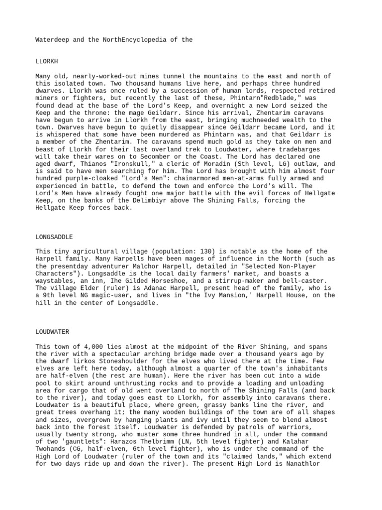 Longsaddle: Home of the Harpells | PDF | Dwarf (Dungeons & Dragons ...