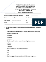 Soal Sas Pendidikan Pancasila