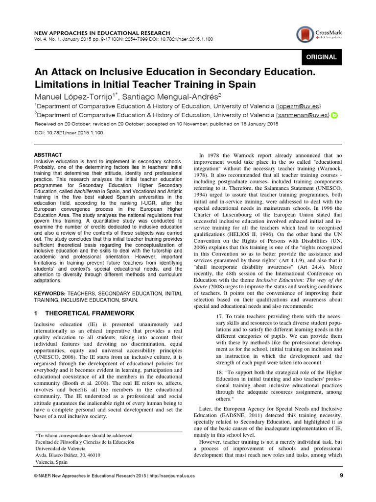 Limitations in Teacher Training for Inclusion | PDF | Inclusion ...