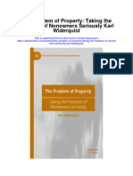 The Problem of Property Taking The Freedom of Nonowners Seriously Karl Widerquist Full Chapter