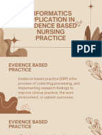 Informatics Application in Evidence Based Nursing Practice