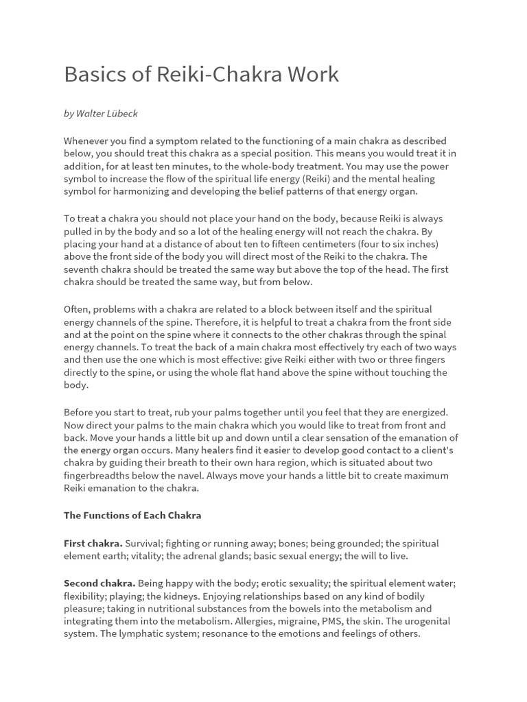 Basics of Reiki | Download Free PDF | Chakra | Reiki