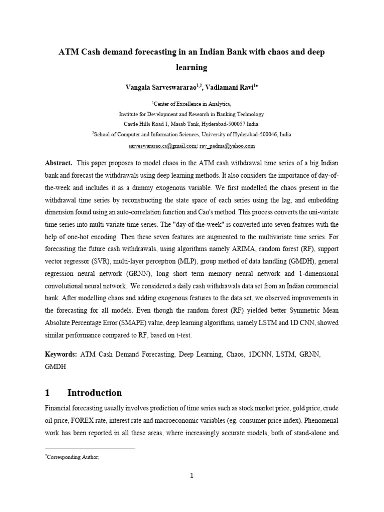 Indian bank | PDF | Artificial Neural Network | Time Series