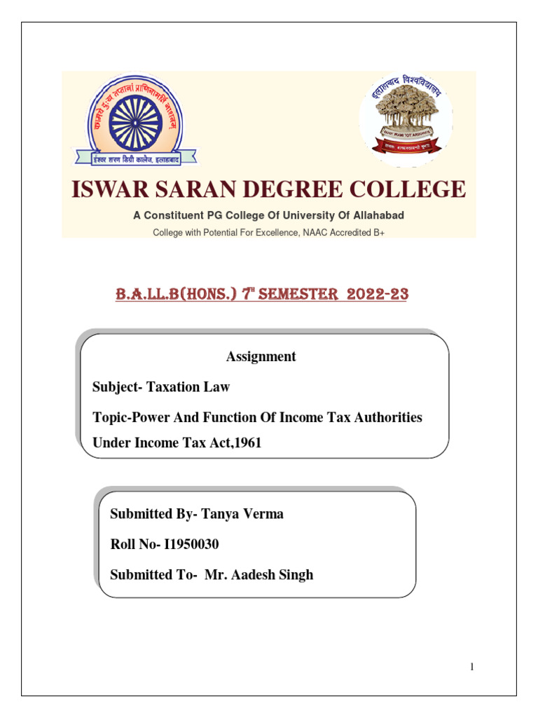 Power And Function Of Income Tax Authorities | PDF | Income Tax | Taxes