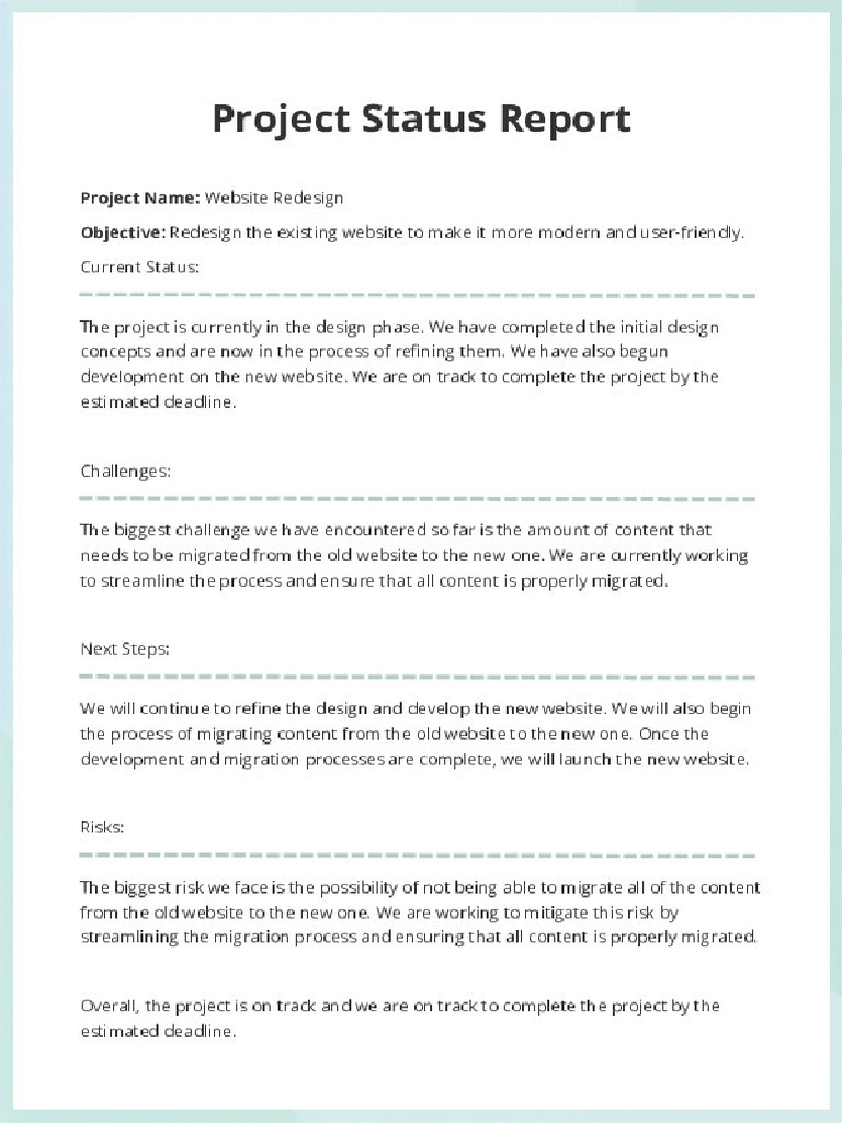 Project Status Report 1 | PDF