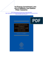 International Energy Investment Law The Pursuit of Stability 2Nd Edition Peter Cameron Full Chapter