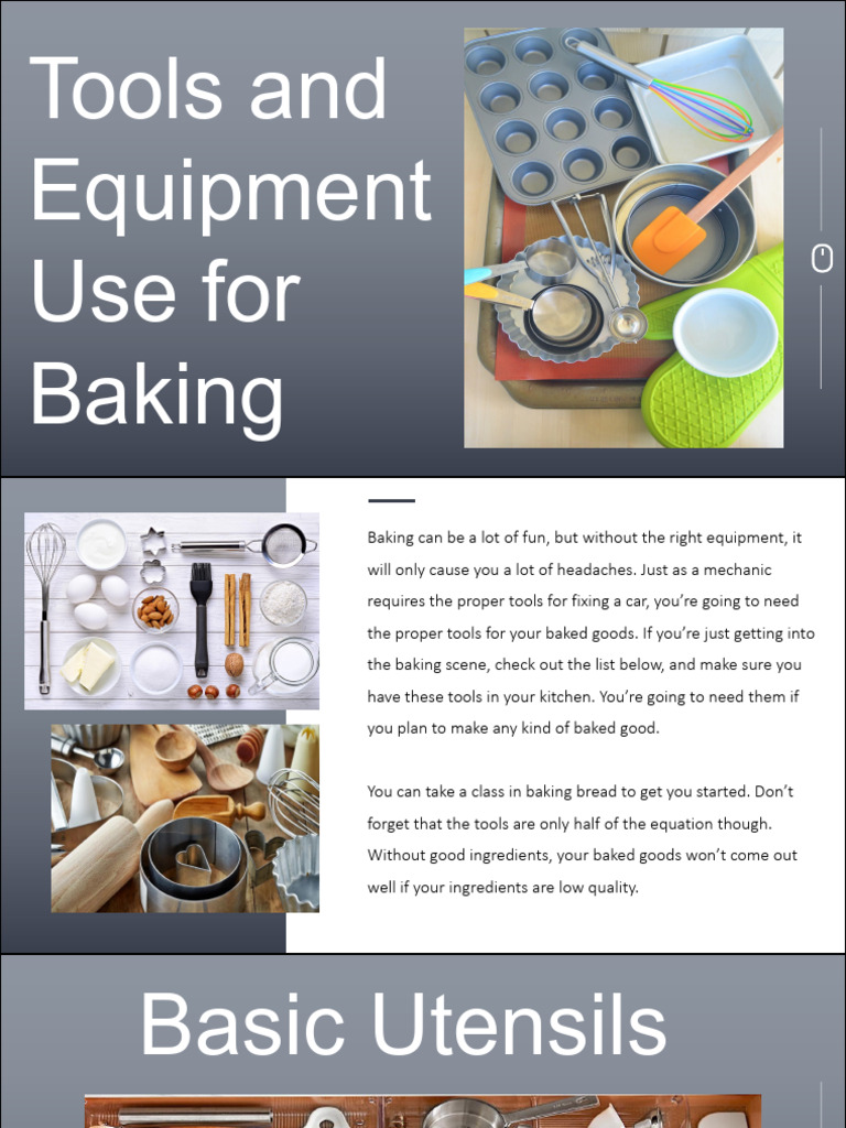 Essential Baking Tools for Beginners | PDF | Cookware And Bakeware ...