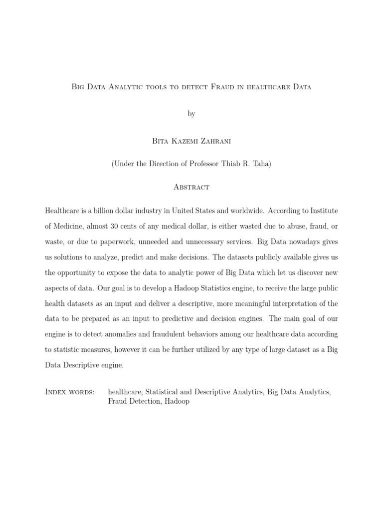 Big Data Tools for Healthcare Fraud Detection | PDF