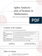 Complex Analysis Bachelor of Science in Mathematics