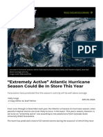 “Extremely Active” Atlantic Hurricane Season Could Be in Store This Year
