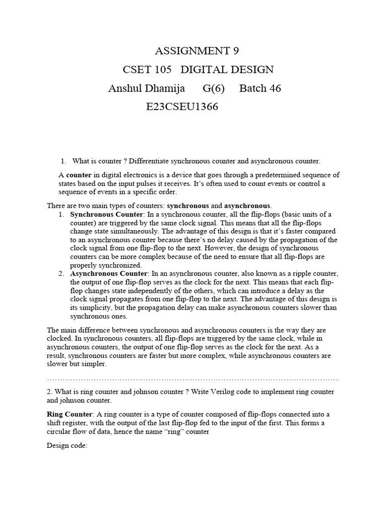 E23cseu2200 Assignment9 | PDF | Electronics | Electronic Engineering