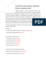Title: Review of The Effect of Ethyl Methane Sulphonate (EMS) On Medicinal Plants