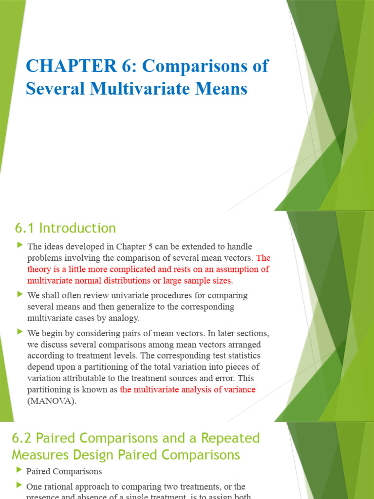 Comparing Multivariate Means in MANOVA | PDF | Analysis Of Variance ...