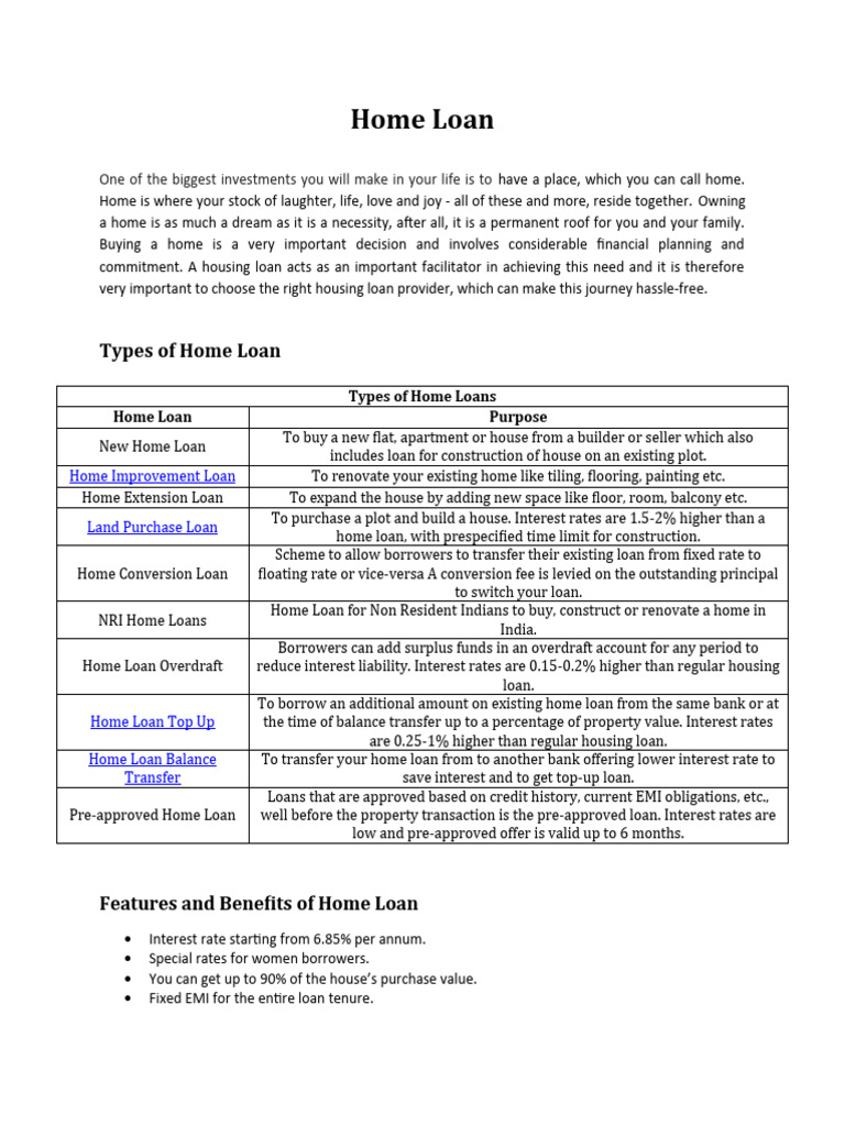 Home Loans Pdf Mortgages Loans