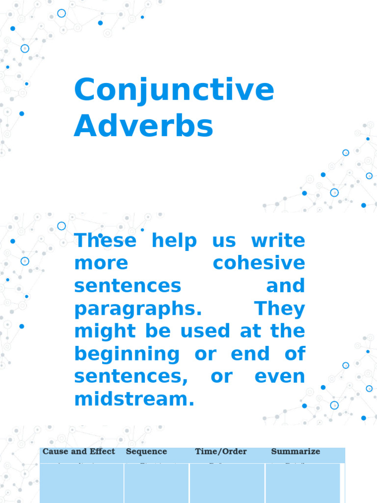 Conjunctive Adverbs Overview PDF | PDF | Language Arts & Discipline